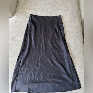 Forever 21 Gray Maxi A-Line Skirt with Slit